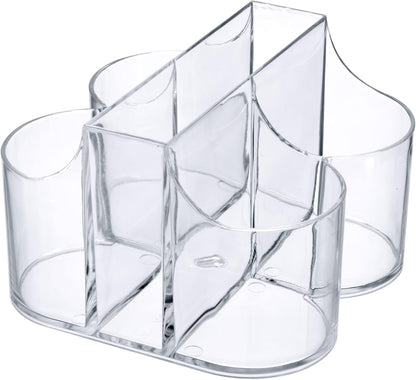 Lillian Tablesettings Cutlery Caddy Organizer 5 Compartment - Silverware Organizer & Napkin Holder - Clear, 1 Pack