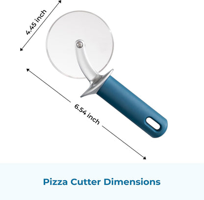 OOU Garlic Press, Stainless Steel Garlic Mincer with Premium Zinc Alloy Construction, Easy-Squeeze Ergonomic TPE Non-Slip Grip Handles, Reverse Cleaning Bumps and Dishwasher Safe Design, Blue