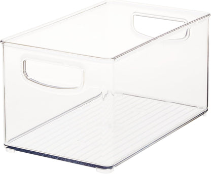 iDesign Stackable Clear Plastic Bin, 6-Pack | Kitchen Organizers and Storage, For Fridge and Pantry