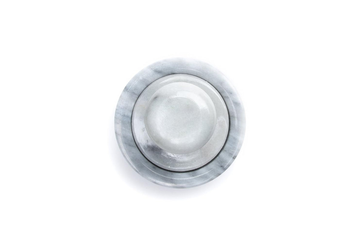 Fox Run Marble Mortar and Pestle Set, White, Small 4" Pestle and Mortar