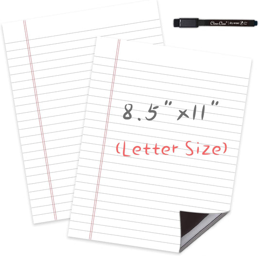 Magnetic Dry Erase Board - 8.5”x11” Dry Erase Whiteboard in 3 Colors - Reusable Blank Whiteboard for Fridge – 6 Dry Erase Markers Included