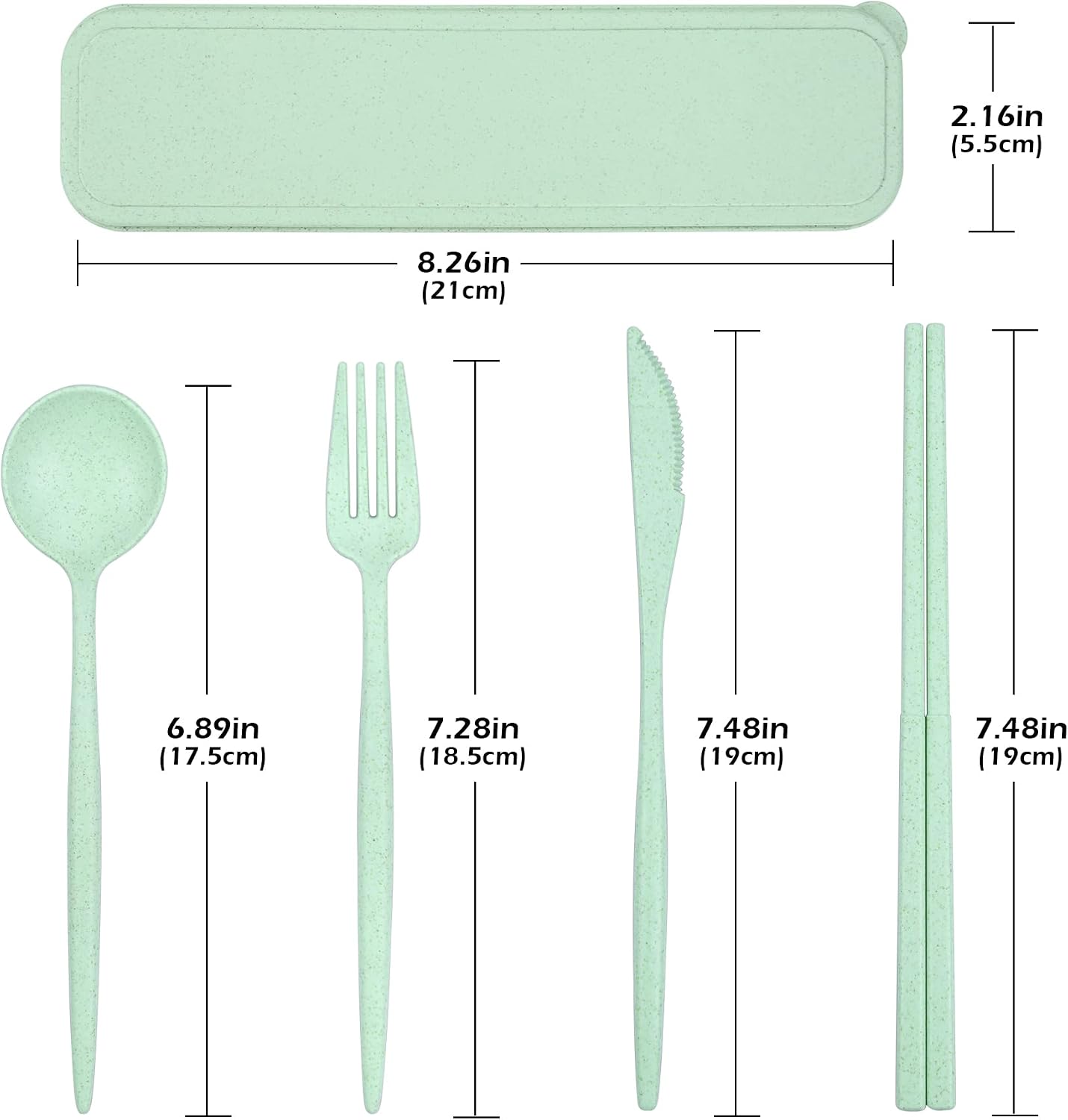 4 Sets Reusable Utensils Set with Case, Travel Utensils with Case, Reusable Utensils for Lunch Box Accessories, Portable Lunch Utensils Set for Travel Daily Use