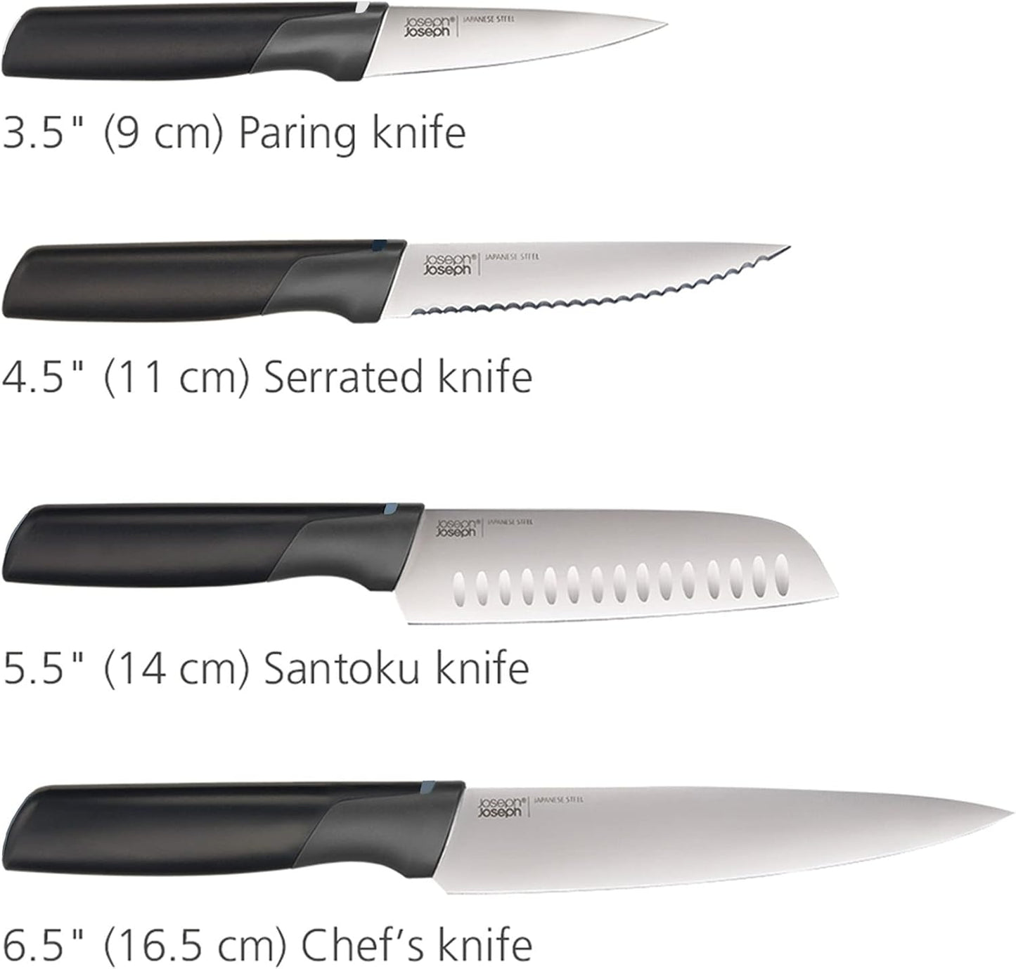 Joseph Joseph Folio Icon 8-Piece Multi Colour coded Cutting Board Set with Japanese Stainless Steel Knives, Slimline case for organized Kitchen storage, Silver