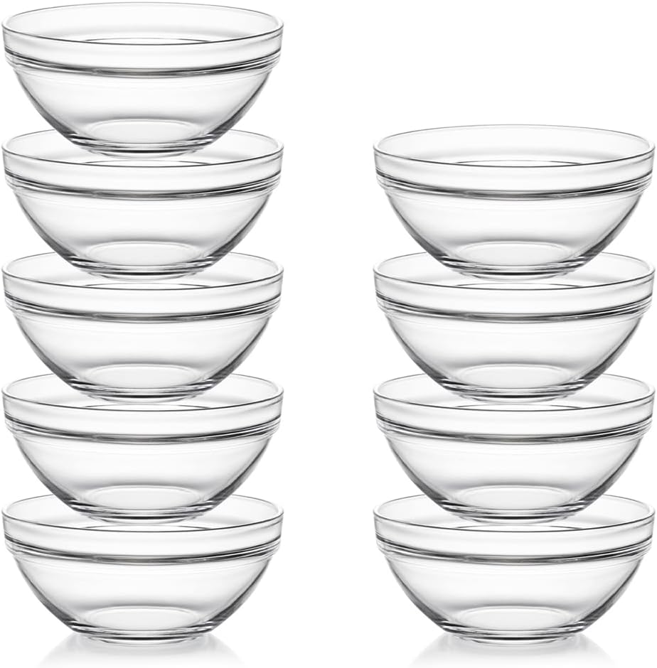 Sweejar Glass Mixing Bowls Set(set of 9),Nesting Bowls for Space Saving Storage,Great for Cooking,Baking,Prepping,Stackable Bowl Set…