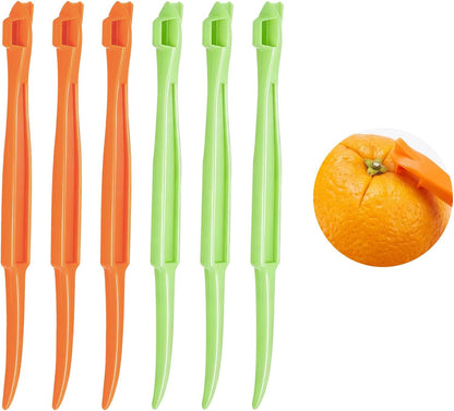 6 Pcs Orange Peeler Tools, Plastic Citrus Peel Cutter