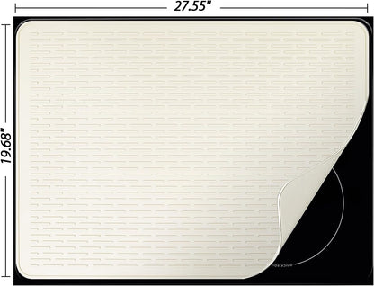 YUHFERA Stove Top Cover for Electric Stove - Silicone Stove Mat for Glass Top, Glass Cooktop Protector For Kitchen,Multi-functional Oven Covers for Electric Stove (Black,28 x 20)