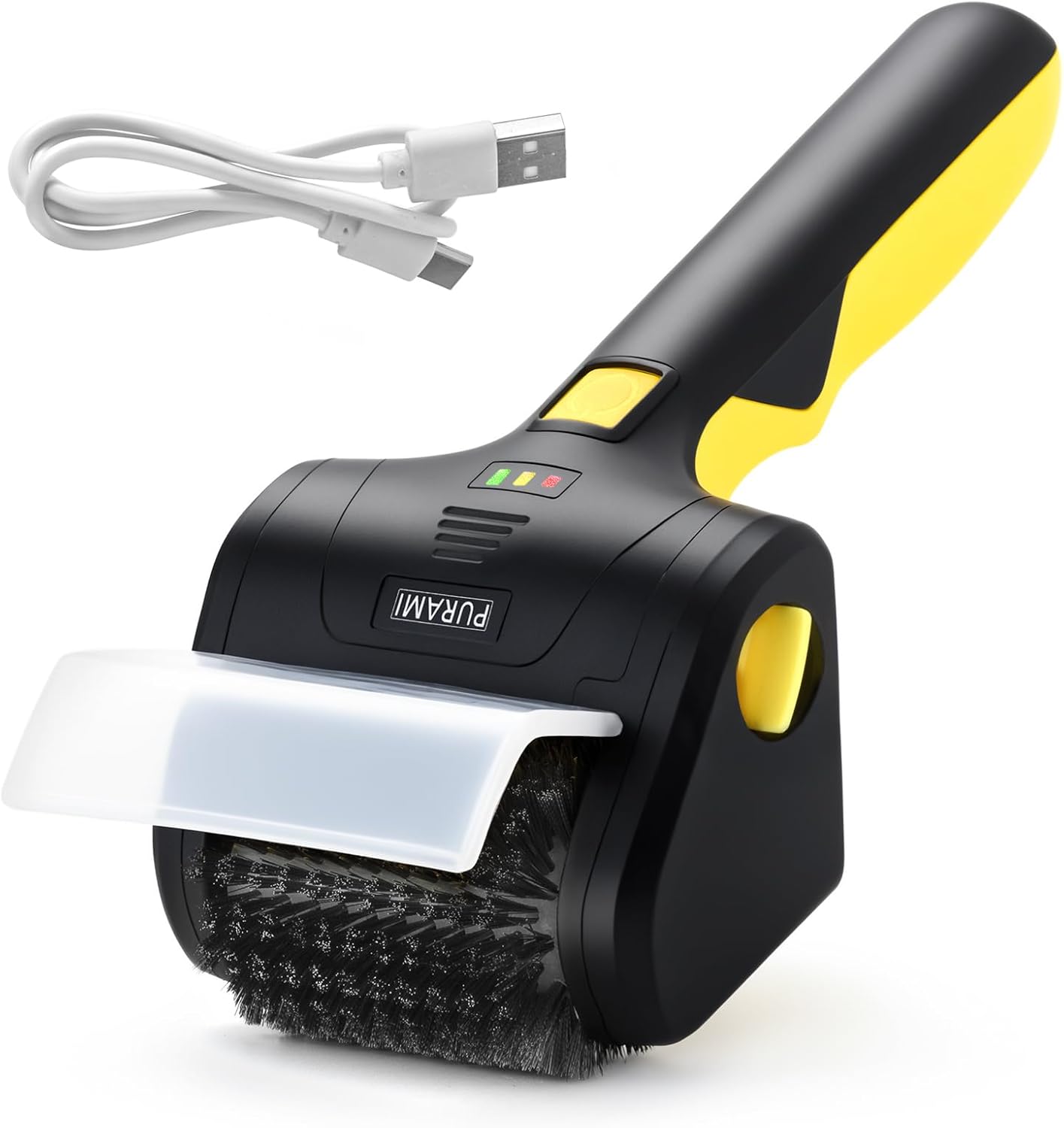 Battery Operated Grill Cleaner PURAMI Wireless Outdoor 360° Rotating Electric Grill Brush, Rechargeable Lithium 8V 700r/min Heavy Duty BBQ Accessories Scrubber