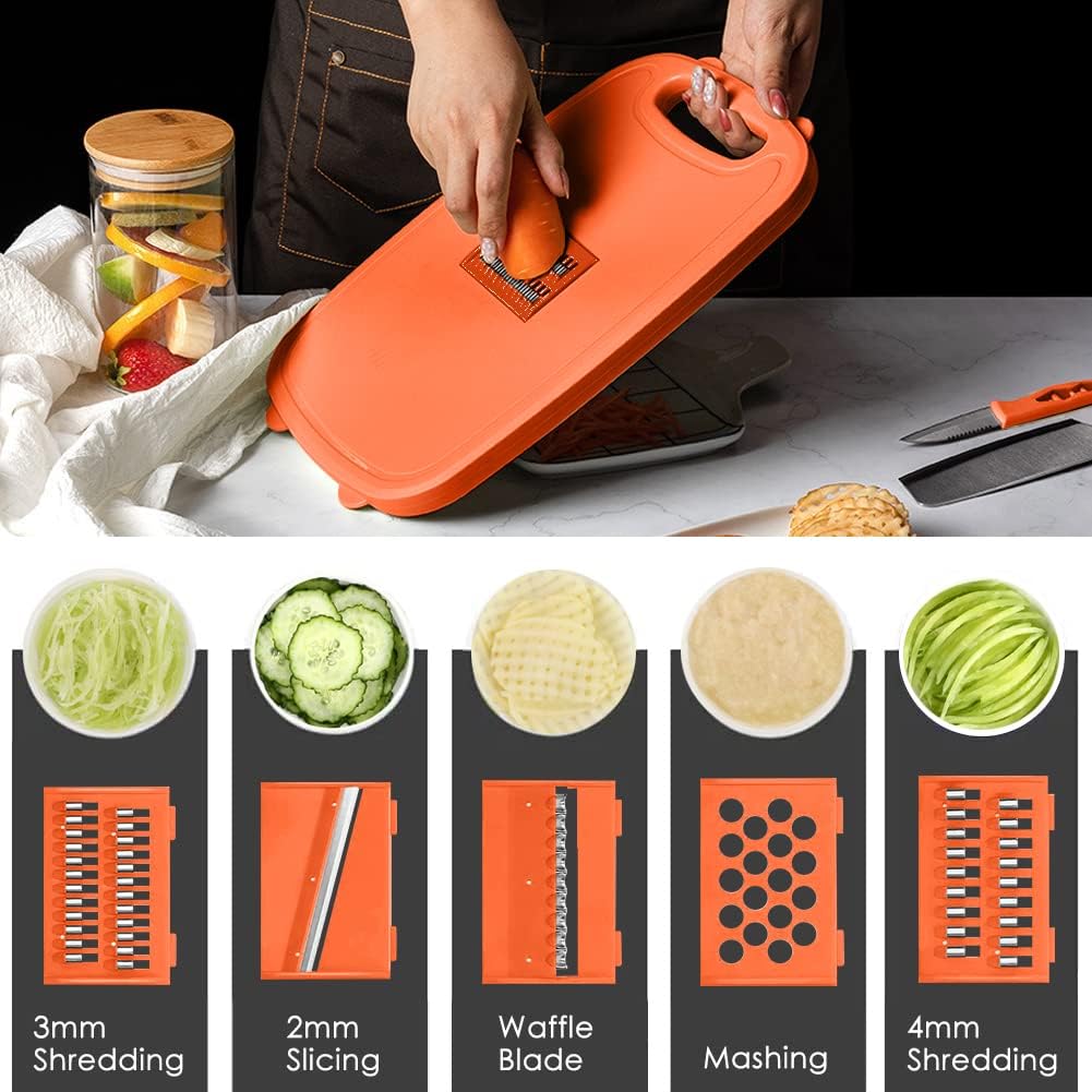 9-in-1Collapsible Cutting Board with Colander Wash Basket Camping RV Gift