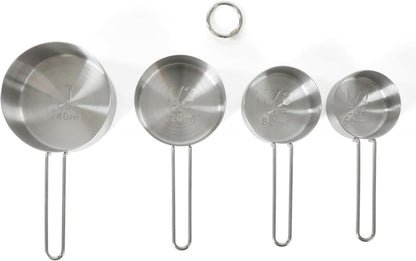 Martha Stewart Richburn 4-Piece Stainless Steel Measuring Cups Set – Durable and Accurate Kitchen Measuring Tools for Baking and Cooking