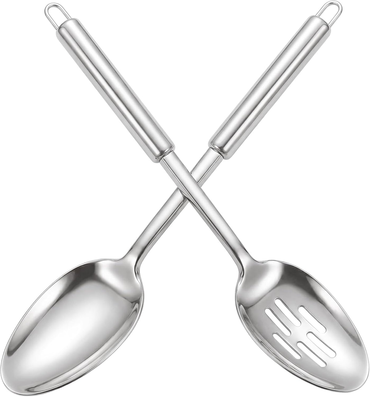 Stainless Steel Serving Spoon,Solid Slotted Spoon,Cooking Spoons Set, Kitchen Utensils Set For Mixing, Serving, Stiring Large Spoons