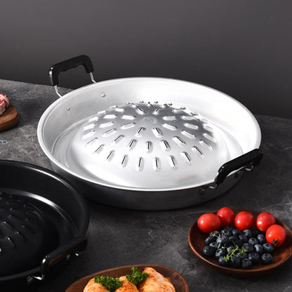 MAGICLULU Korean Bbq Grill Pan Flat Iron Grill for Bbq with Handle 14.56X11.81X1.88In Outdoor Barbecue Stove Food Prep Tray for Camping Picnic Steak