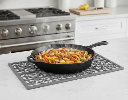 GASARÉ, Extra Large, Thick, Silicone Trivet for Hot Dishes, Pots, and Pans, Heat Resistant Mat for Countertop, Hot Pad for Kitchen, Easy to Clean, 16 x 12 x 3/8 Inches, White