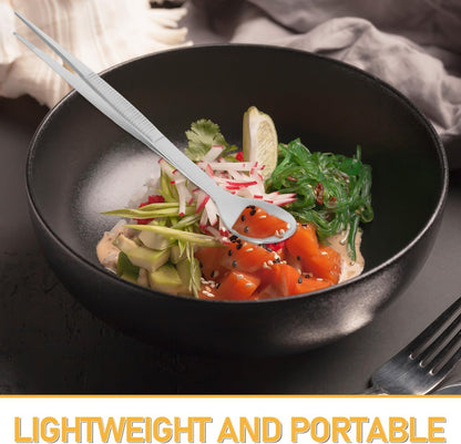Ciieeo Tasting Spoon - Stainless Steel Spoon Tweezer 2 in 1 Chef Serving Tongs for Plating Buffet Banquet Barbecue Cooking Grilling Culinary Salad Dressing
