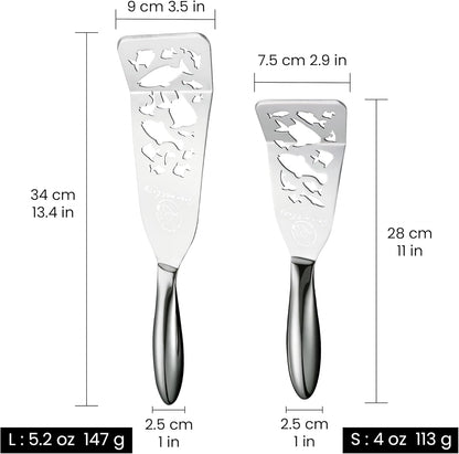 Gourmet Easy Fish Spatula Set, Ultra-Thin Edge for Easy Turning & Flipping | Stainless Steel, Kids Friendly, Ergonomic Non-Slip Grip for Secure Control, Versatile Use, Dishwasher Safe, 5-Year Warranty
