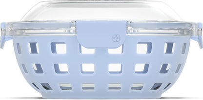 Ello Duraglass Meal Prep Container- Glass Food Storage Container with Silicone Sleeve and Airtight BPA-Free Plastic Lid, Dishwasher, Microwave, and Freezer Safe