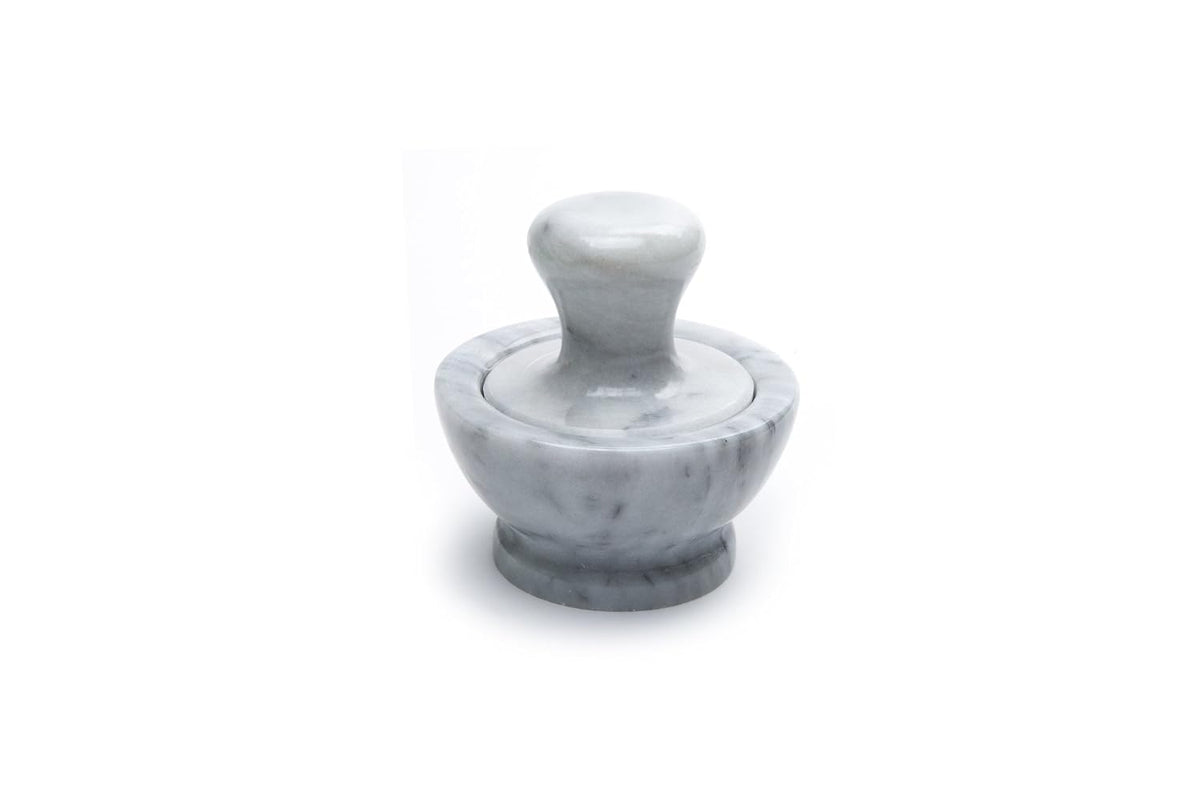 Fox Run Marble Mortar and Pestle Set, White, Small 4" Pestle and Mortar