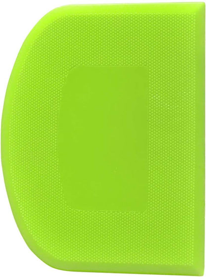 ALLTOP Bowl Spatula & Bench Scraper,Flexible Plastic Multipurpose Kitchen Pastry Cutter Tool,Food Scrappers for Bread Dough Baking Cake Fondant Icing,Set of 2 Pieces - White,Green