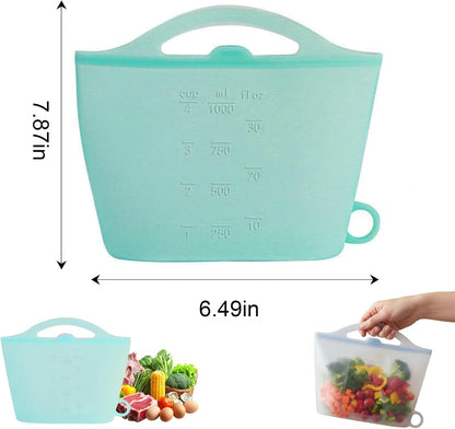 3-Piece Silicone Food Storage Containers Set Leakproof Reusable Kitchen Pantry Freezer Organization Stackable(Transparent)