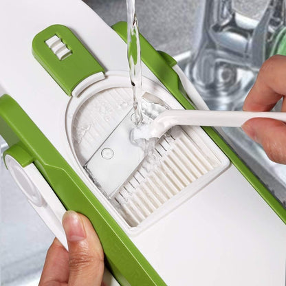 ONCE FOR ALL Safe Mandoline Slicer 5 in 1 Vegetable Chopper Food Potato Cutter, Strips Julienne Dicer Adjustable Thickness 0.1-8 mm Kitchen Chopping Artifact Fast Meal Prep (Gray)