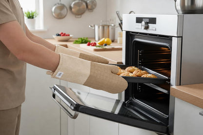 Sur La Table Kitchen Essentials Set of 2 Silicone Oven Mitts, Heat Resistant to 550°F (Green)