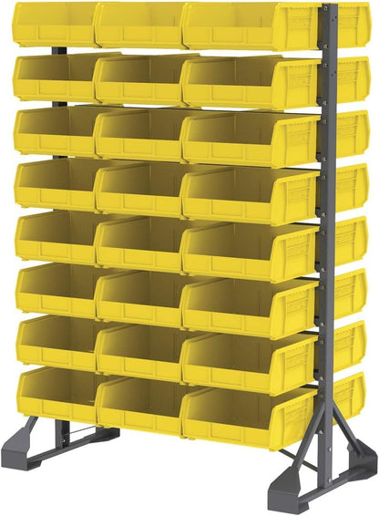 Akro-Mils 30235 AkroBins Plastic Storage Bins, Space-Saving Stackable Bins for Garage, Pantry, Craft Organization, 11" x 11" x 5", Clear, 6-Pack