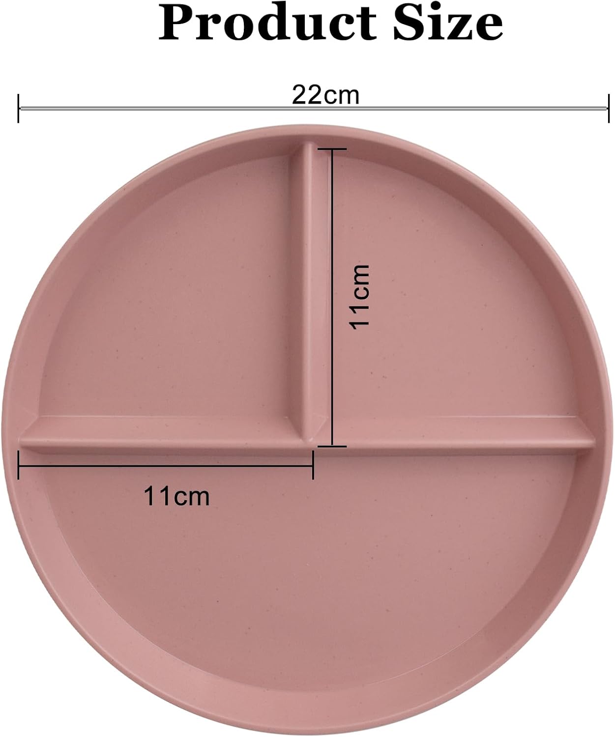 Portion Control Plate 2 Pack 9" Unbreakable Divided Plates,3 Compartment Dinner Plates, Reusable Plate Weight Loss for Adults, Color Black