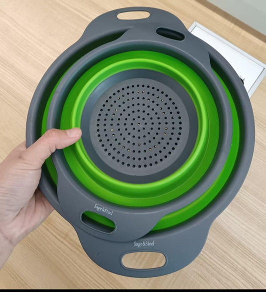 Sage & Steel Silicone Sink Strainer— Collapsible Design for Kitchen Straining and Rinsing