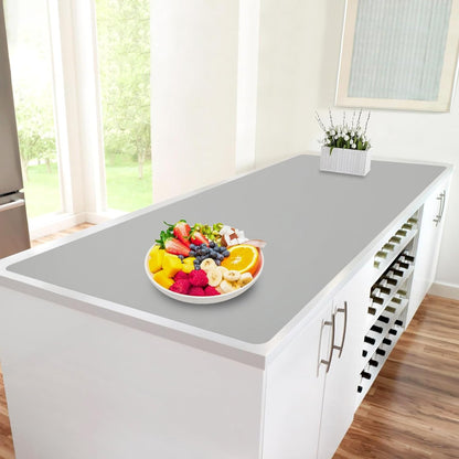 Extra Large Silicone Mat, 84”x24” Heat Resistant Mats for Countertop, Cuttable Waterproof Kitchen Counter Mat, Multipurpose Countertop Protector Mat, Silicone Mats for Kitchen Counter (Translucent)