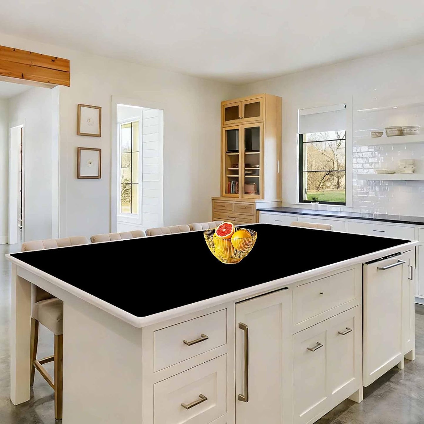 72''x16'' Extra Large Silicone Mat for Kitchen Counter, Heat Resistant Countertop Protector, Non-Slip Waterproof Kitchen Island Mat, Easy to Clean, Light Gray