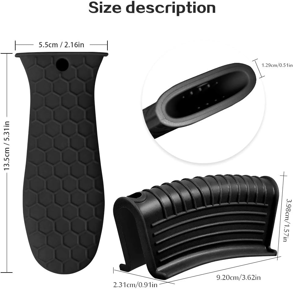 8 Pack Cast Iron Handle Cover, Silicone Hot Handle Holder, Assist Handle Holder, Non-Slip Pot Holder Sleeve, Pot Handle Covers Heat Resistant Potholder Cookware Silicone Cast Iron Handle Cover