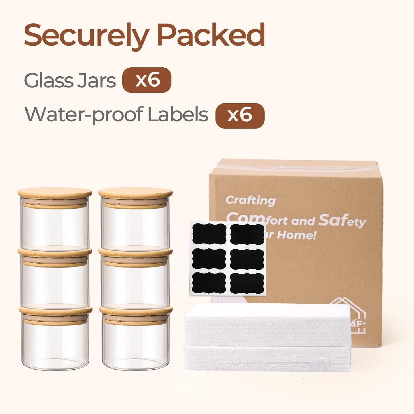 ComSaf 2Pcs Large Glass Storage Containers with Lids 4Qt, 1 Gallon Wide Mouth Flour Sugar Storage Containers, Large Capacity and Sealed for Rice, Cereal, Oat, Easy Clean and Scoop, Pantry Organization