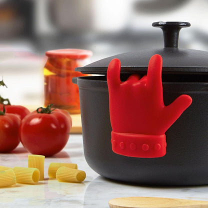 BeyondNice Silicone Snap Lid Pot Lid Lifter - Finger-Shaped, Unique, Spill-Proof & Steam Release - Kitchen Tool & Accessory (1)