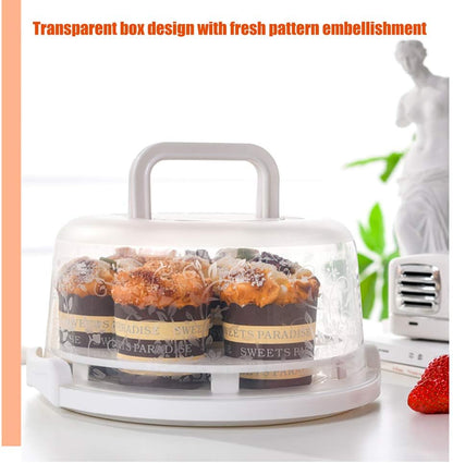 Cake Carrier Storage Container, Cake Carrier With Lid And Handle,Transparent Dome Reusable Airtight Box,Cupcake Saver Cake Holder Serves for Doughnuts Cupcake Parties, Dustproof Food Storage