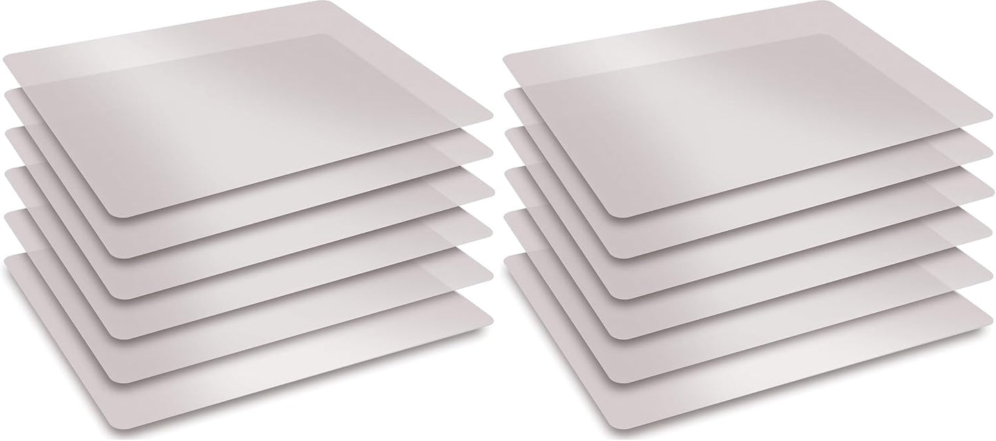 Better Kitchen Products Extra Thick Flexible Frosted Clear Plastic Cutting Mats, 12" x 18", Set of 6