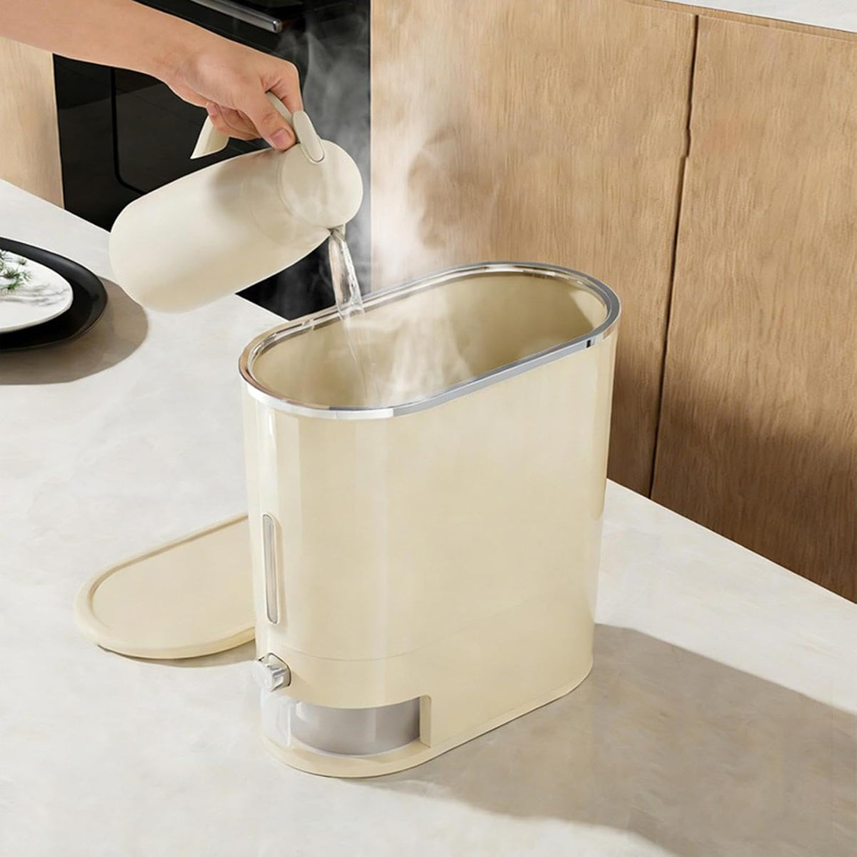 Rice Dispenser 5kg Leakproof with Measuring Cup | Large Rice Storage Container for Kitchen Pantry Apartment Restaurant RV Sugar Flour Cereal Pet Food