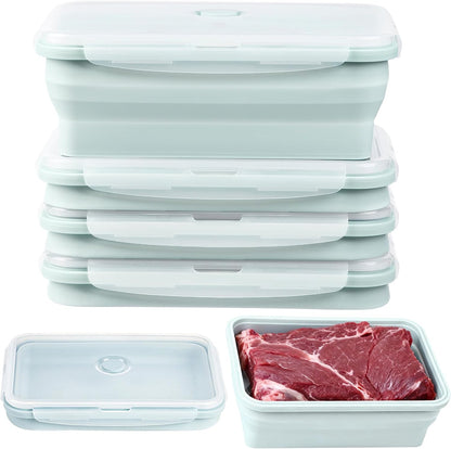 Large Silicone Food Storage Containers 68oz/2000ml 4 Pack | Collapsible Meal Prep Containers, Airtight Leakproof Lid, Containers for Camping, Microwave Freezer Dishwasher Safe
