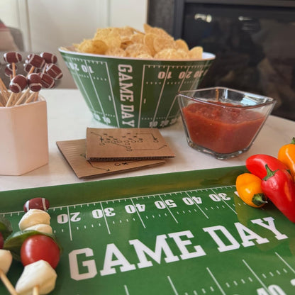 Sprinkles & Confetti Durable Green Football Snack & Serving Bowl Reusable Melamine Dish for Game Day, Tailgating, Parties, Sports Events & Everyday Use