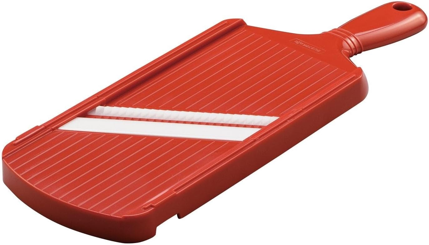 Kyocera Advanced Ceramic Double-edged Mandolin Slicer With Guard, Red