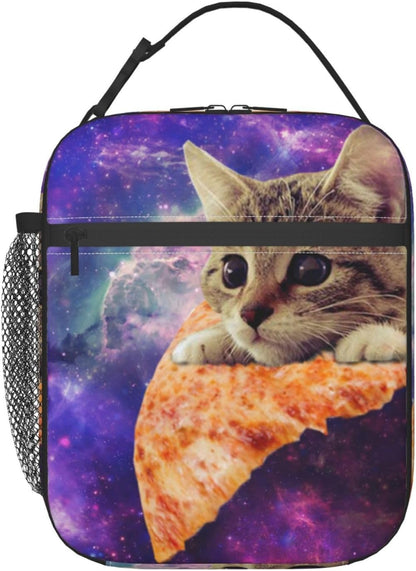 Black Cat Reusable Lunch Box Food Bag Insulated Lunch Bag for Teenage Boys Girls School Beach