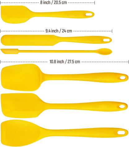 Tomorotec Silicone Spatulas 5-Pack Food Grade Flexible Steel Core, Heat Resistant Dishwasher Safe Home Kitchen Restaurant Culinary Seamless Utensil Non-Stick Scratch-Free Scraper Baking Cooking Pastry
