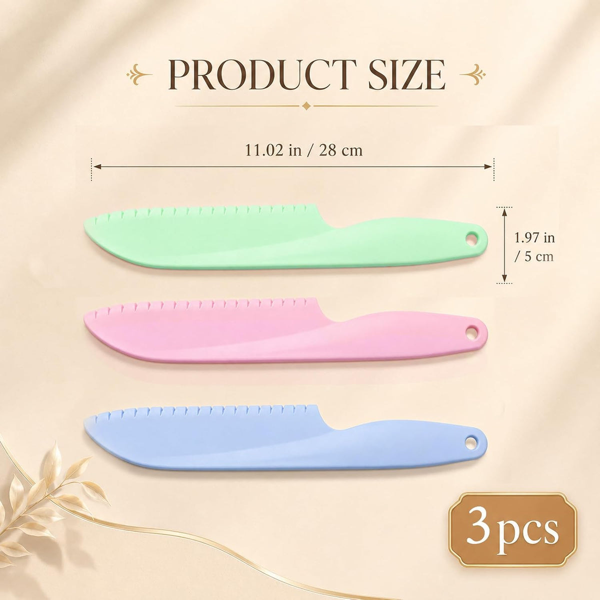 Plastic Serrated Knife Set, 11" Professional Lettuce Knife