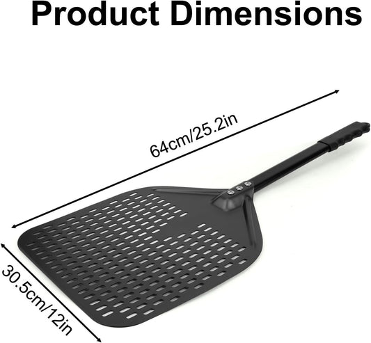 12in Perforated Pizza Peel Paddle Long Handle Compatible with Ninja MO201