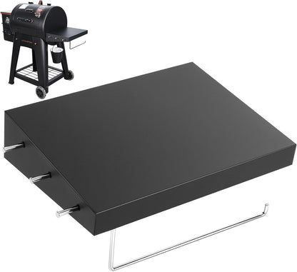 Upgraded Grill Table for Weber Kettle 22"/18"/26", Master Touch 22", Smokey Mountain, Recteq Pellet Grill RT-B380, Prep Station with Cutting Board, Basin, 4 Hooks, Shelf for Weber Kettle Accessories