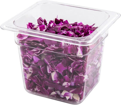 Restaurantware-2.5 Inch Deep Food Pans, 1 1/6 Size Commercial Food Storage Container - Freezable, Break-Resistant, Clear Plastic Cold Pans, Dishwashable, For Kitchens, Restaurants, Or Cafeterias