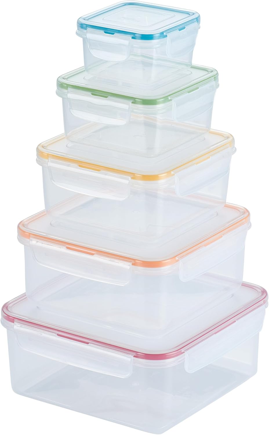 Lock & Lock HPL817S12 Easy Essentials Storage Set/Food Containers Airtight Bins/BPA-Free/Dishwasher Safe, 24 Piece - Clear