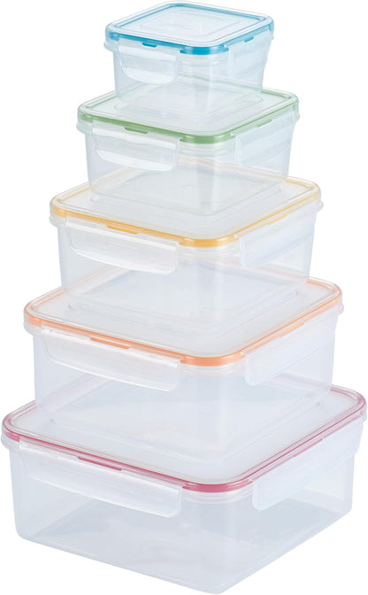 Lock & Lock HPL817S12 Easy Essentials Storage Set/Food Containers Airtight Bins/BPA-Free/Dishwasher Safe, 24 Piece - Clear