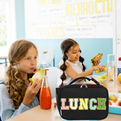 GYEUKHAM Insulated Lunch Box for School, Thermal Reusable Durable Freezable Lunch Bags for Kids Boys Girls Men Women - Small Soft Cooler Portable Lunch Tote Kit for Work Picnic Travel,Black