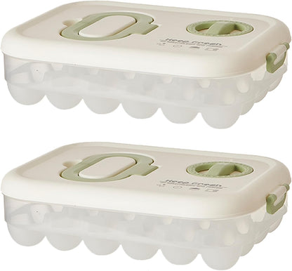 Egg Organizers for Refrigerator with Lids and Handle Home Kitchen Essentials Fridge Stackable Countertop Portable Clear Egg Containers Reusable and Storage for Keep Fresh -Pack of 2-