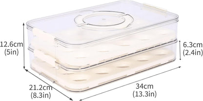 3Tier Deviled Egg Containers with Lid,Plastic Egg Container for Refrigerator with Handle,Deviled Egg Carrier for 72 Eggs,Kitchen,Festival Party, Stackable Egg Holder for Fridge (White)