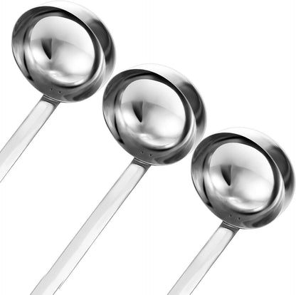 meekoo Stainless Steel Ladles Soup with Long Handle, 6oz